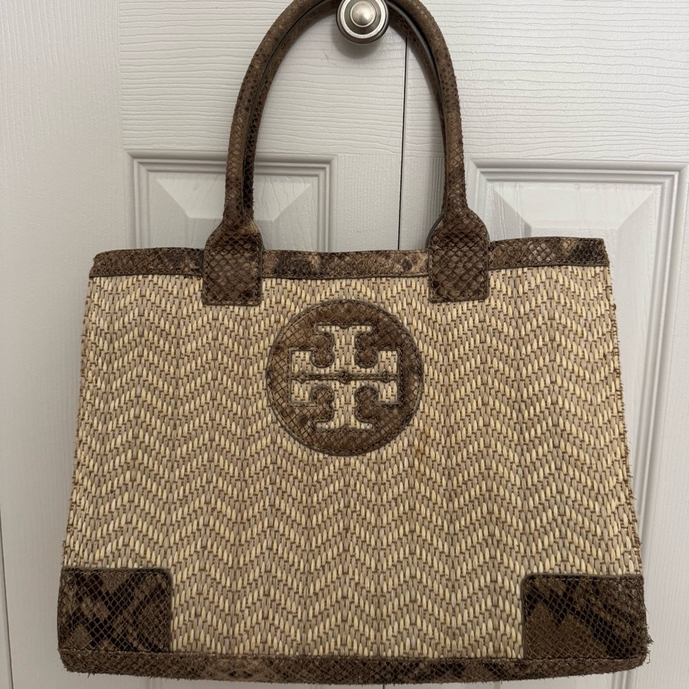Tory Burch Brown and Cream Tote Bag